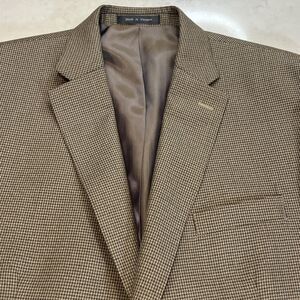 Lauren Ralph Lauren Suit Blazer NWOT Men 46L Brown Houndstooth Coat Jacket